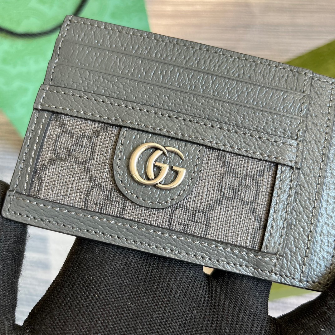 Gvc*1 Ophidia Card Case Svp*me Canvas Grey For Men 4.7in/12cm 732018 UULBN 1244