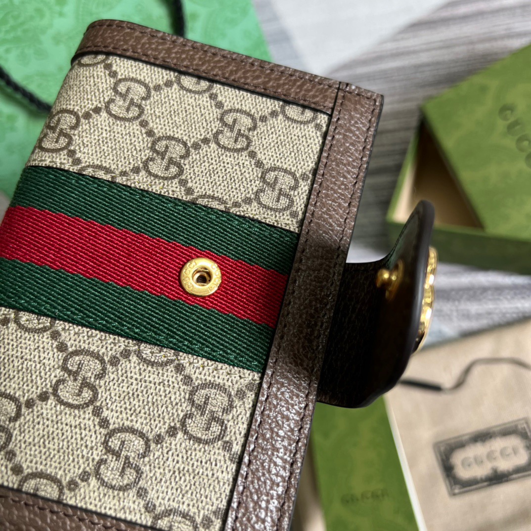 Gvc*1 Ophidia GG Passport Case Svp*me Canvas Beige For Women‎ 5.7in/14.5cm 598914 96IWG 8745