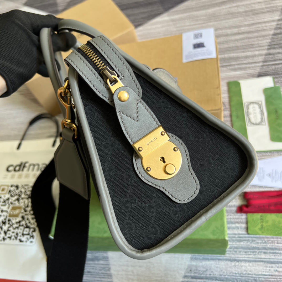 Gvc*1 Small Bauletto Top Handle Bag With Double G White/Grey For Men 10.6in/27cm