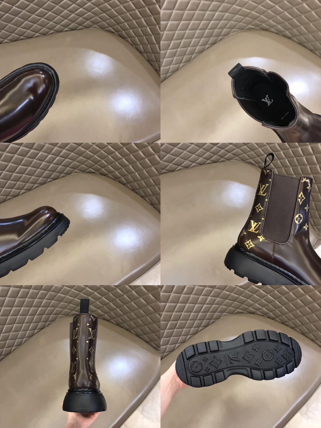 L0vis Vvtt0n LV Bold Chelsea Boots Monogram Flower Brown For Men 1A9FEI