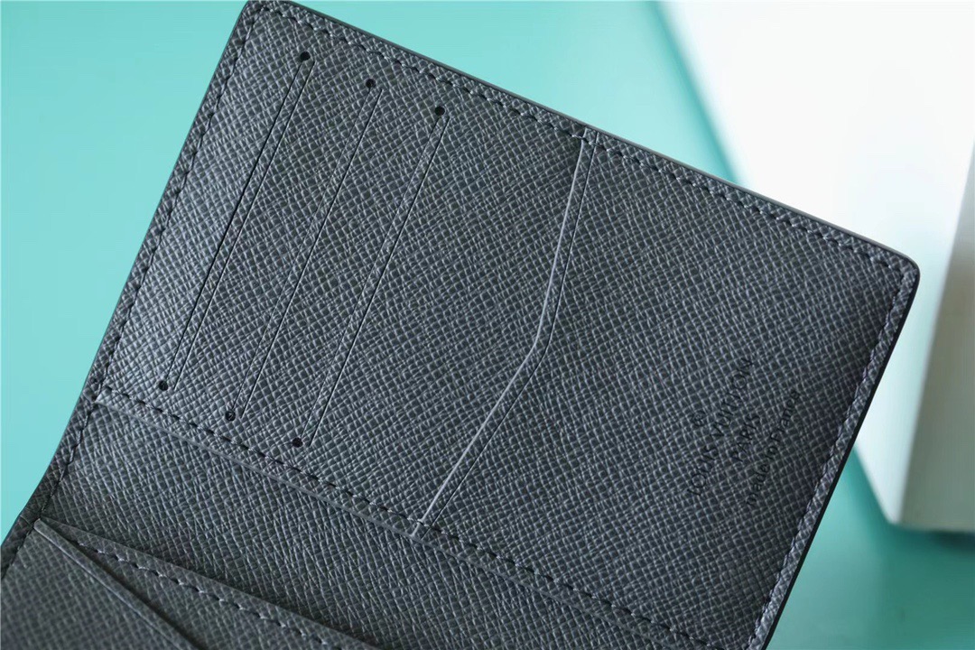 Pocket Organizer Monogram Flowers Gray For Men 4.3in/11cm