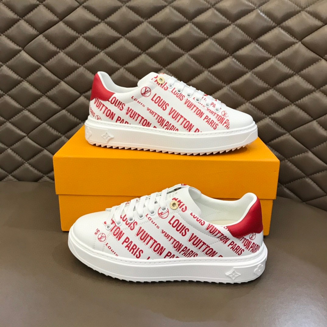 L0vis Vvtt0n Time Out Sneaker Monogram Flowers Red For Men