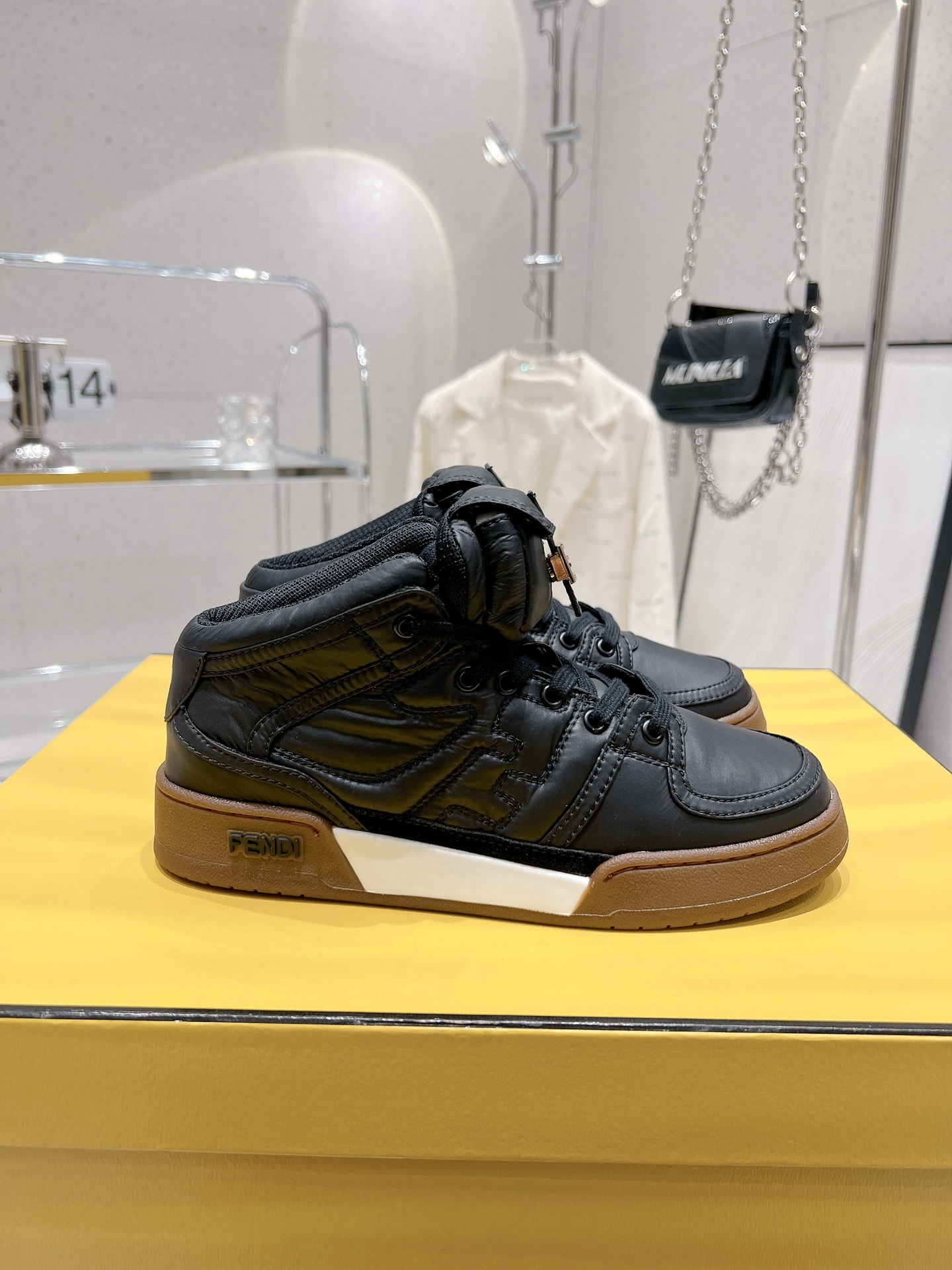 FD F**di Match Lace-Up High-Top Sneakers Black For Women