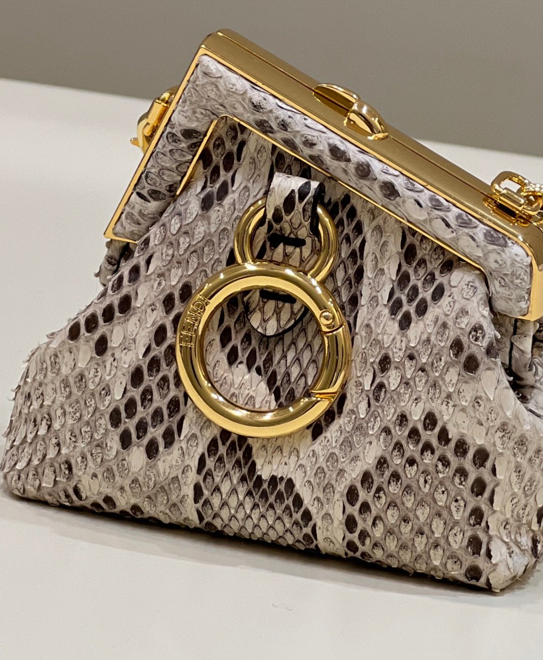 F**di FD First Nano Bag White/Beige/Multicolor For Women 4.6 in/ 11.5 cm