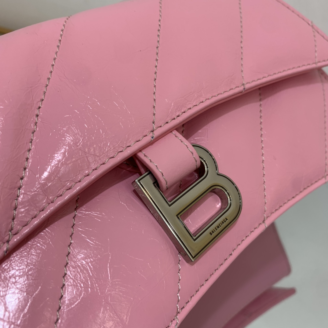 Ba1en*iaga Crush Small Chain Bag Black/Pink/Silver/White For Women‎ 9.8in/24.9cm