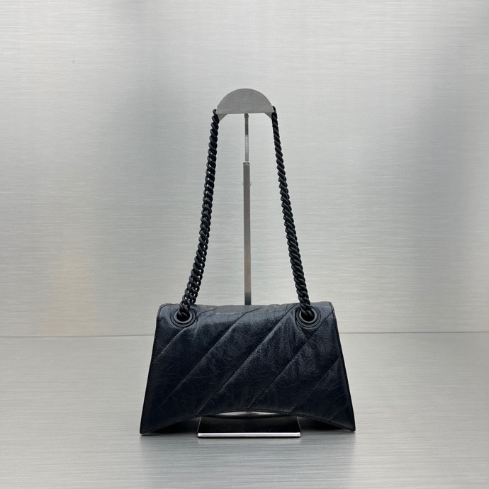 Ba1en*iaga Crush Small Chain Bag Black/Pink/Silver/White For Women‎ 9.8in/24.9cm 716351210J09001