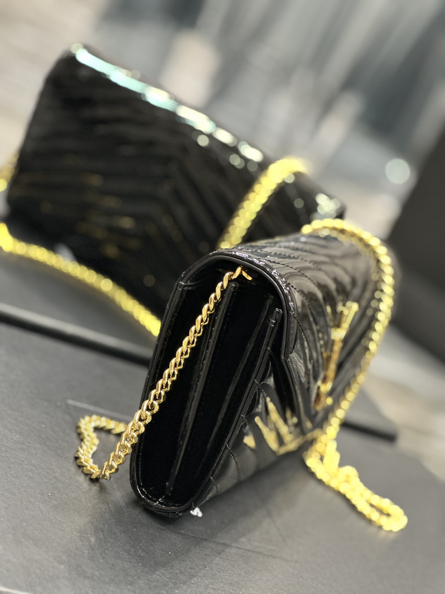 Sa1nt Lau*nt Envelope Small Bag Black For Women‎ 8.5in/22.5cm