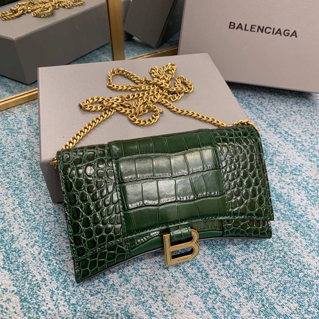 Ba1en*iaga Hourglass Wallet Pink/Burgundy/Dark Green/Black For Women‎ 7.6in/19cm 6560501LRGM6310