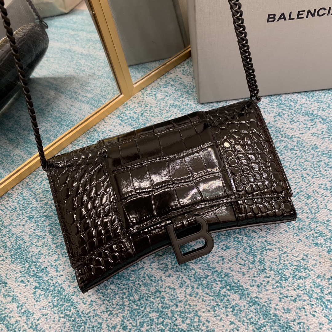 Ba1en*iaga Hourglass Wallet Silver/Grey/Gold/Green/Black For Women‎ 7.6in/19cm 6560502UDF71000