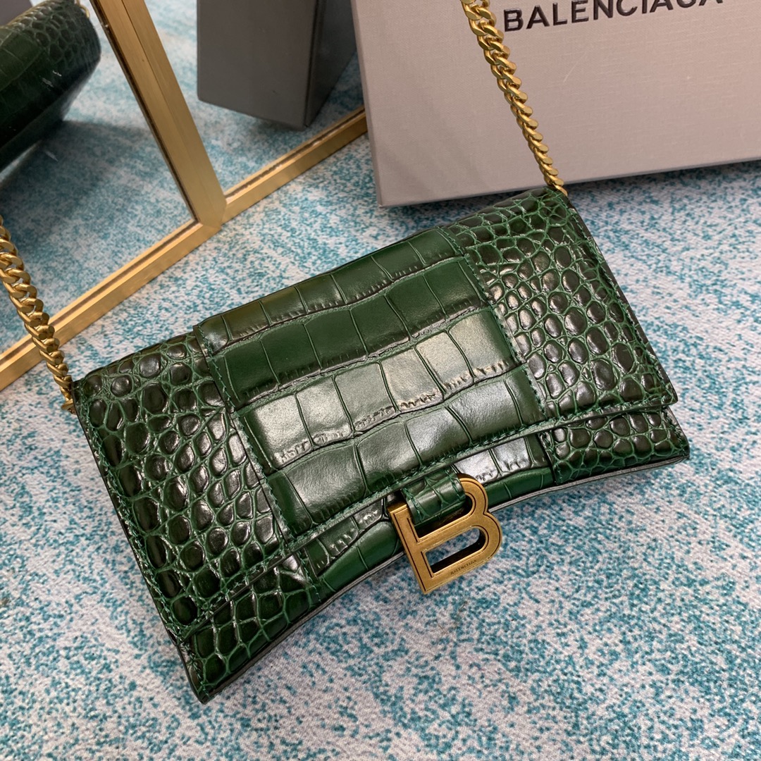 Ba1en*iaga Hourglass Wallet Pink/Burgundy/Dark Green/Black For Women‎ 7.6in/19cm 6560501LRGM6310