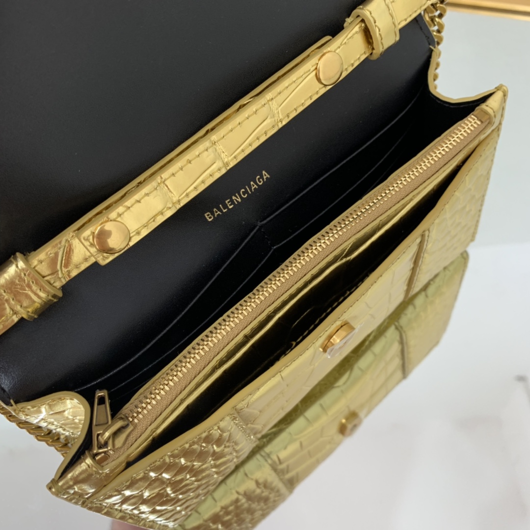 Ba1en*iaga Hourglass Wallet Silver/Grey/Gold/Green/Black For Women‎ 7.6in/19cm 6560502UDF71000