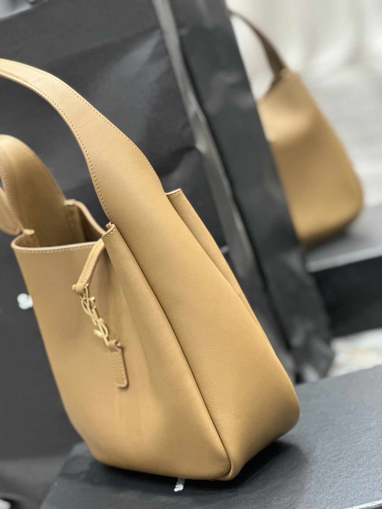 Sa1nt Lau*nt Le 5 A 7 Soft Small Black/Yellow/Burgundy For Women‎ 9in/23cm 713938AAAUQ1000