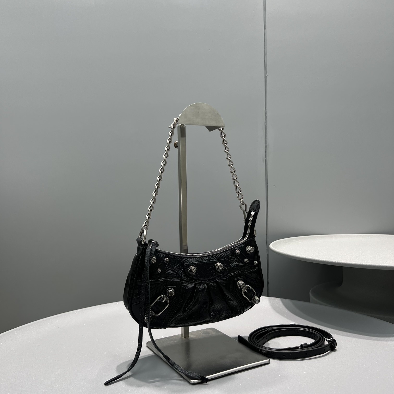 Ba1en*iaga Le Cagole Mini Bag Black/White/Pink For Women‎ 8.2in/20.8cm 6958141VG9Y1000