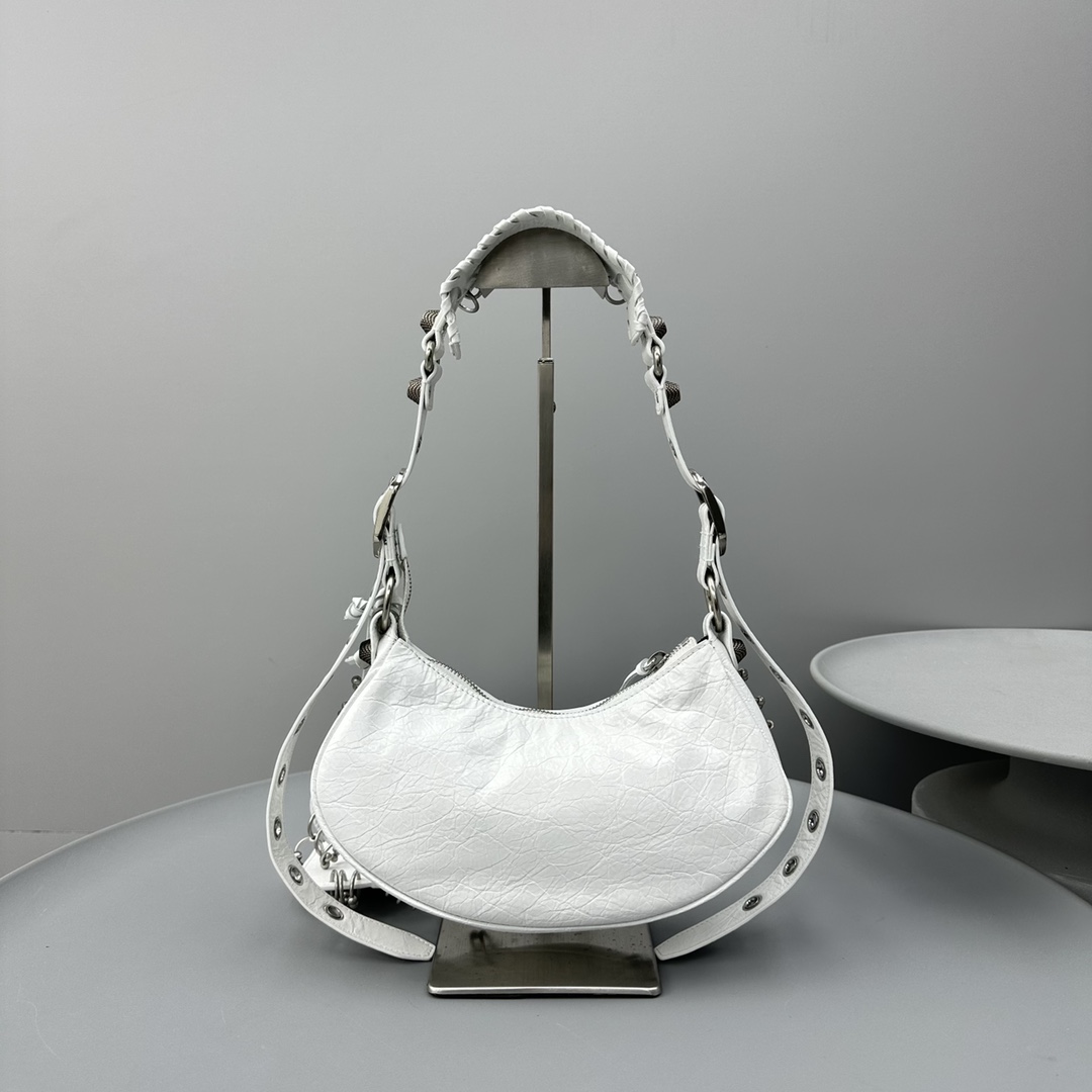 Ba1en*iaga Le Cagole XS Shoulder Bag Black/White For Women‎ 10.2in/26cm 671309210G81000