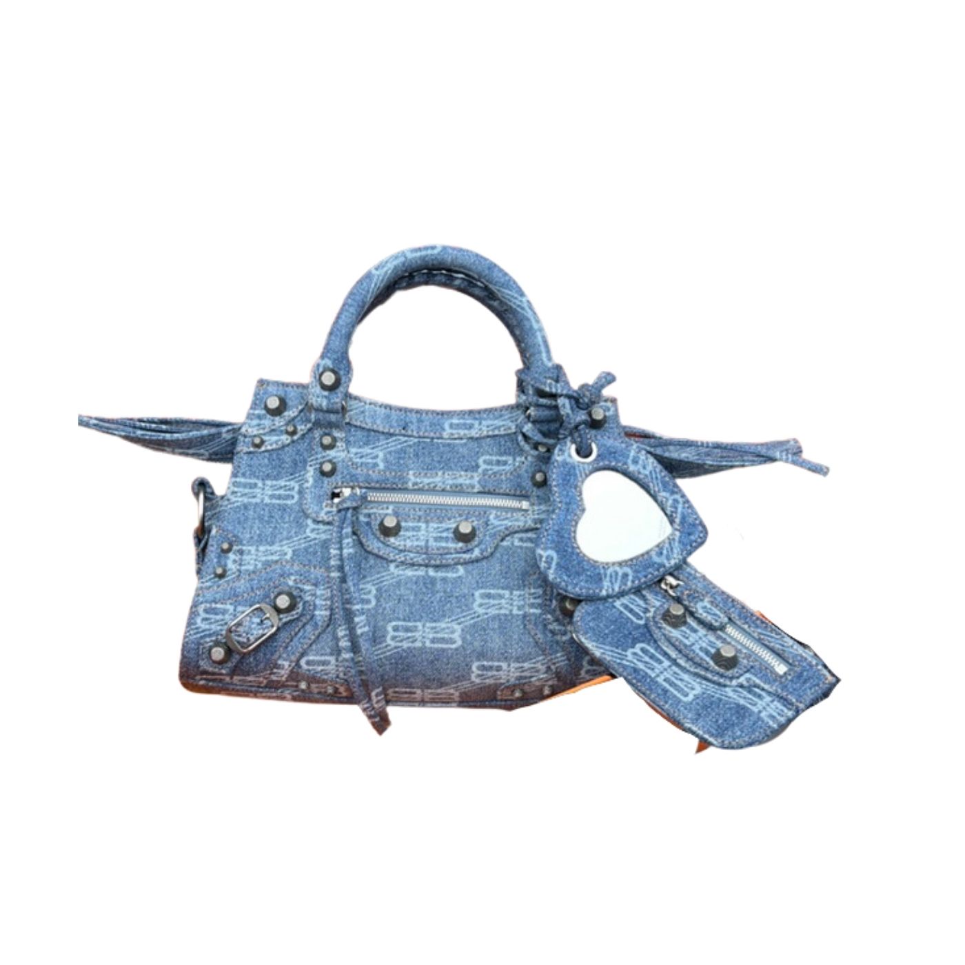 Ba1en*iaga Neo Cagole XS Handbag Blue/Caramel For Women‎ 10.2in/26cm