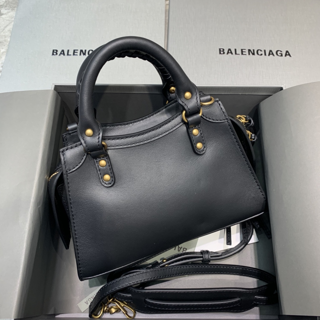 Ba1en*iaga Neo Classic Mini Handbag Black/White For Women‎ 8.6in/21.8cm