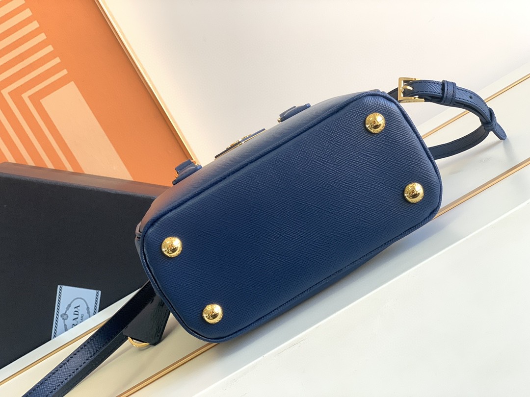 Pra*a Galleria Saffiano Mini Bag White/Beige/Blue/Dark Blue For Women 7.8 in / 20 cm 1BA906_NZV_F0009_V_EOM