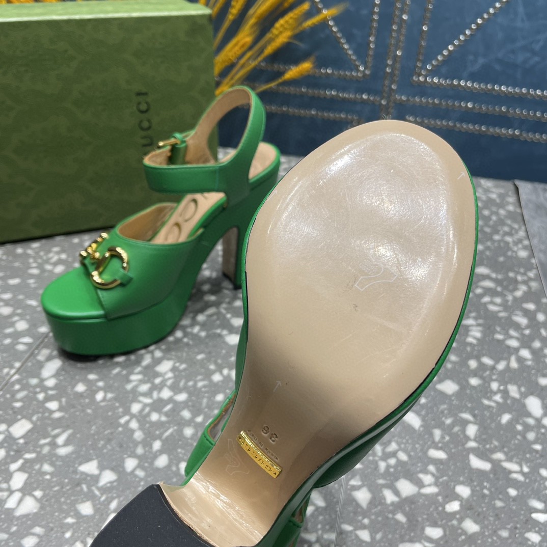 Gvc*1 Platform Sandal With Horsebit Green For Women 