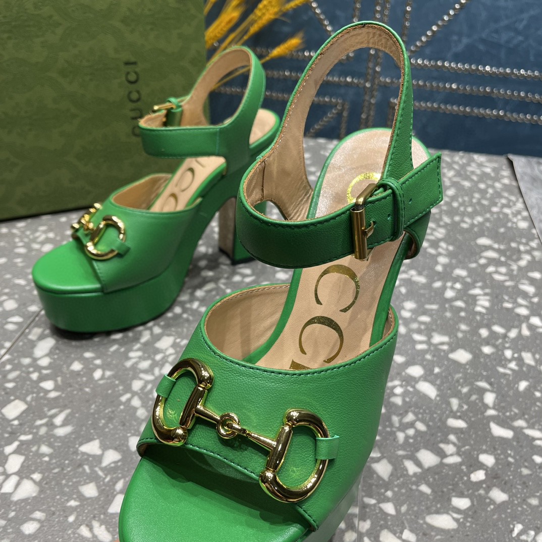 Gvc*1 Platform Sandal With Horsebit Green For Women 