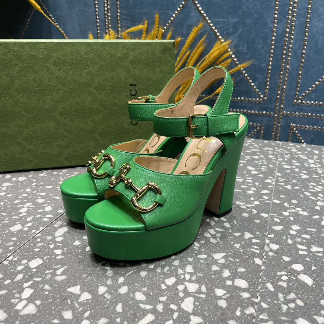 Gvc*1 Platform Sandal With Horsebit Green For Women 
