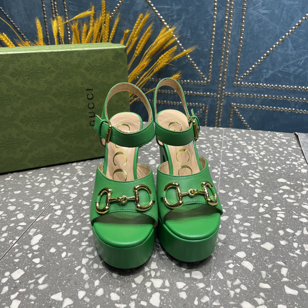 Gvc*1 Platform Sandal With Horsebit Green For Women 