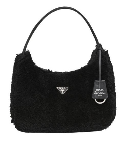 Pra*a Re-Edition 2000 Mini Bag Black/White/Pink For Women 8.6 in / 22 cm 1NE515_2DUE_F0002
