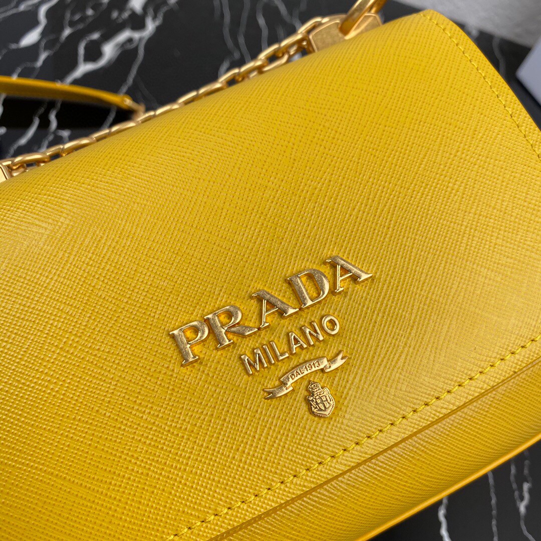Pra*a Shoulder Bag Pink/Yellow/Blue For Women 8.6 in / 22 cm