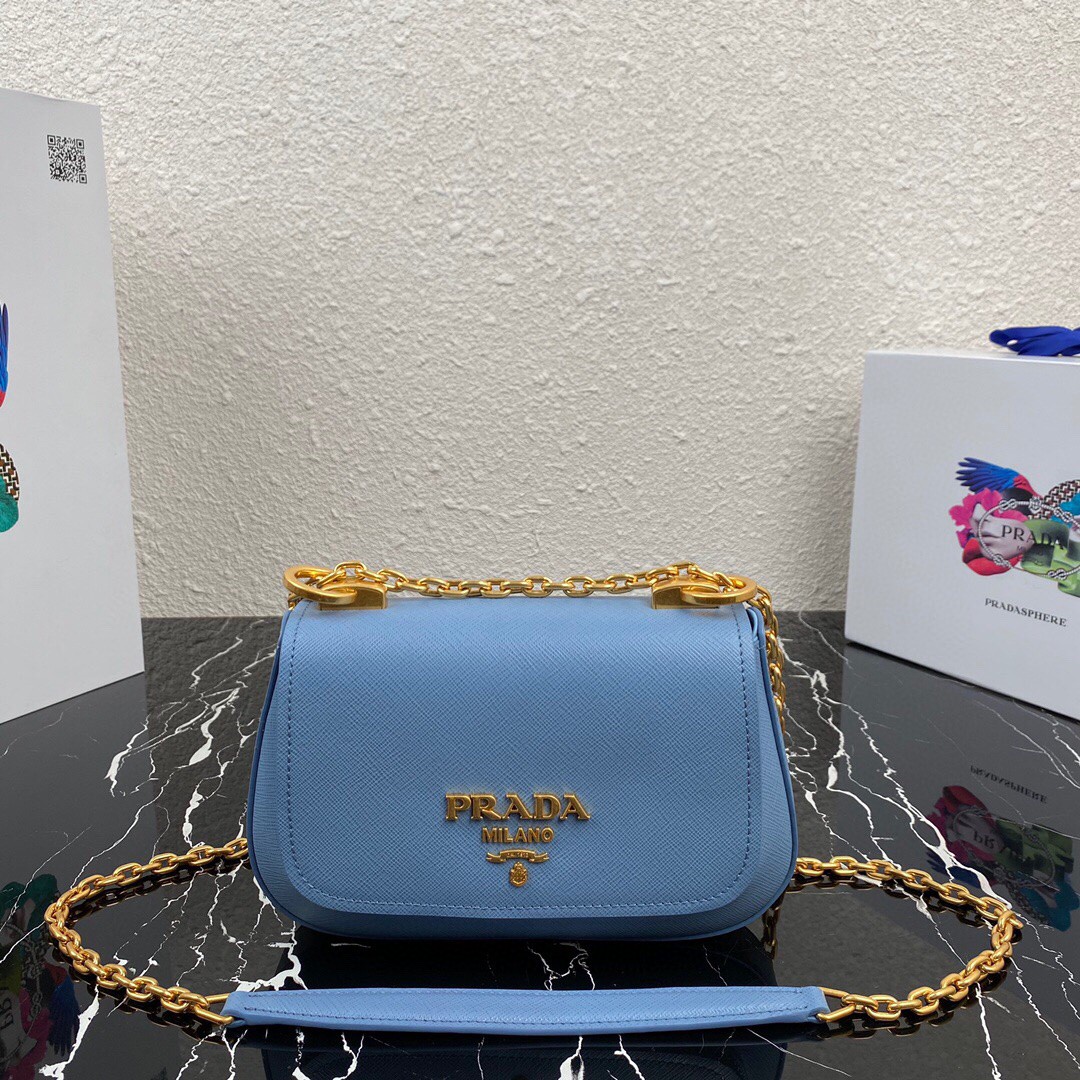 Pra*a Shoulder Bag Pink/Yellow/Blue For Women 8.6 in / 22 cm