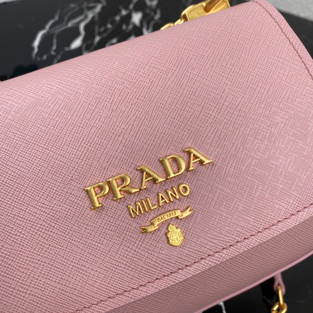 Pra*a Shoulder Bag Pink/Yellow/Blue For Women 8.6 in / 22 cm
