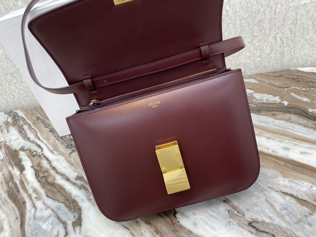 Ce1i*e Teen Classic Bag In Box Black/Brown/Red/Burgundy/Green/Dark Red For Women‎ 7in/18.5cm 192523DLS.38NO