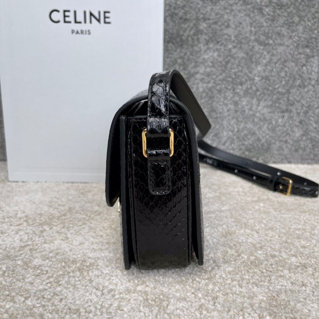 Ce1i*e Triomphe Shoulder Bag Brown/Black For Women‎ 7in/18.5cm