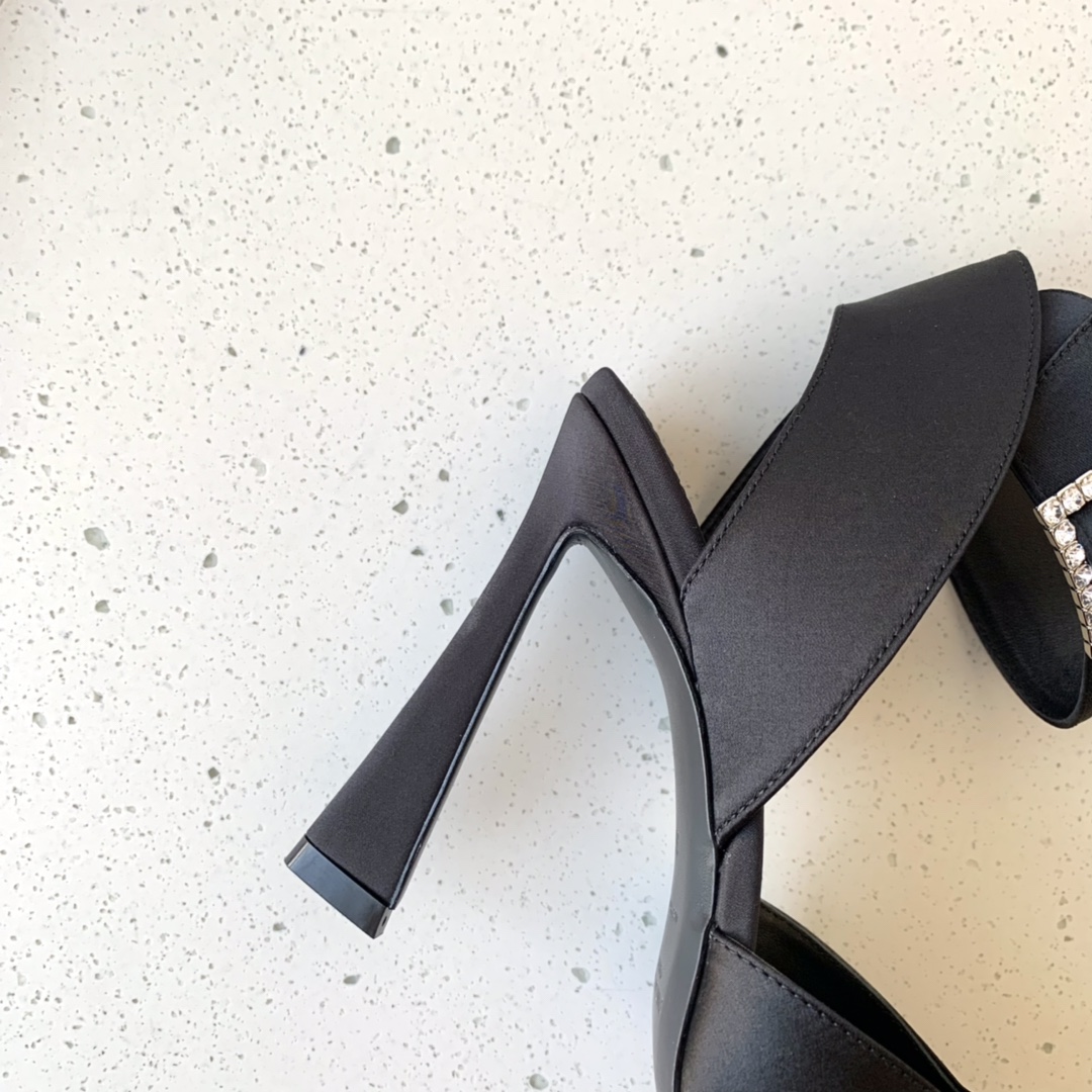 Sa1nt Lau*nt Fanny Slingback Pumps In Crepe Satin Black For Women 7176081UU001000