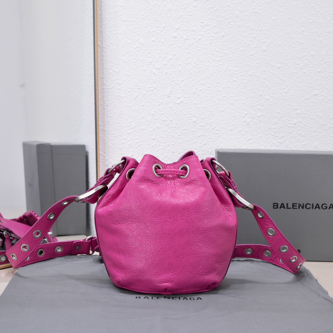 Ba1en*iaga Le Cagole Xs Bucket Bag Purple/Pink/Red/Blue/Green For Women 7.8in/20 cm