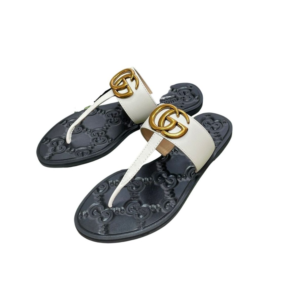 Gvc*1 Thong Sandal With Double G White For Women 