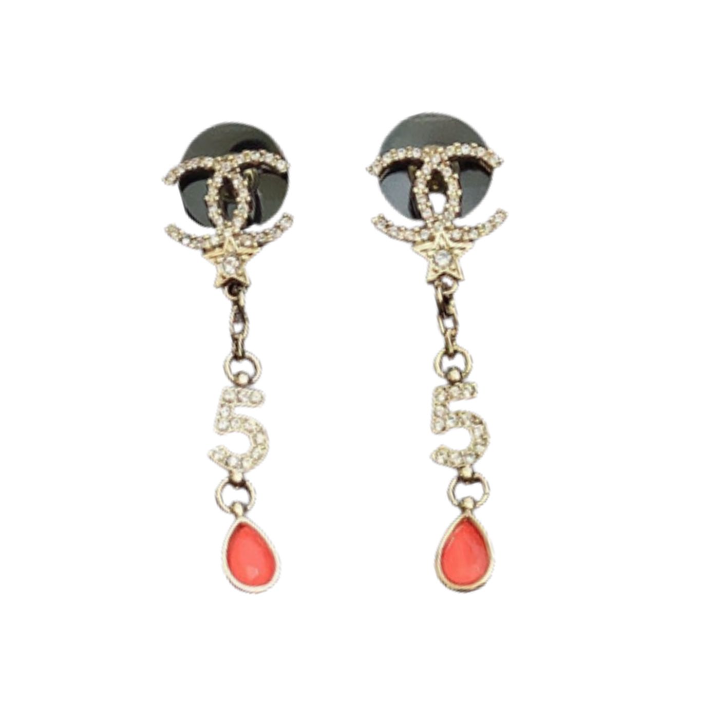 Ch**el 5-Long Earrings Gold For Women