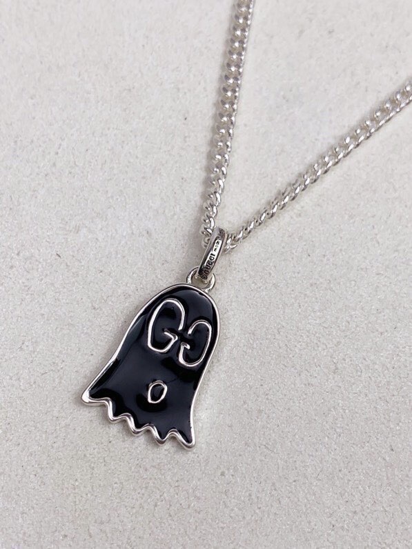 Gvc*1 Black Bell Necklace Silver Tone For Women