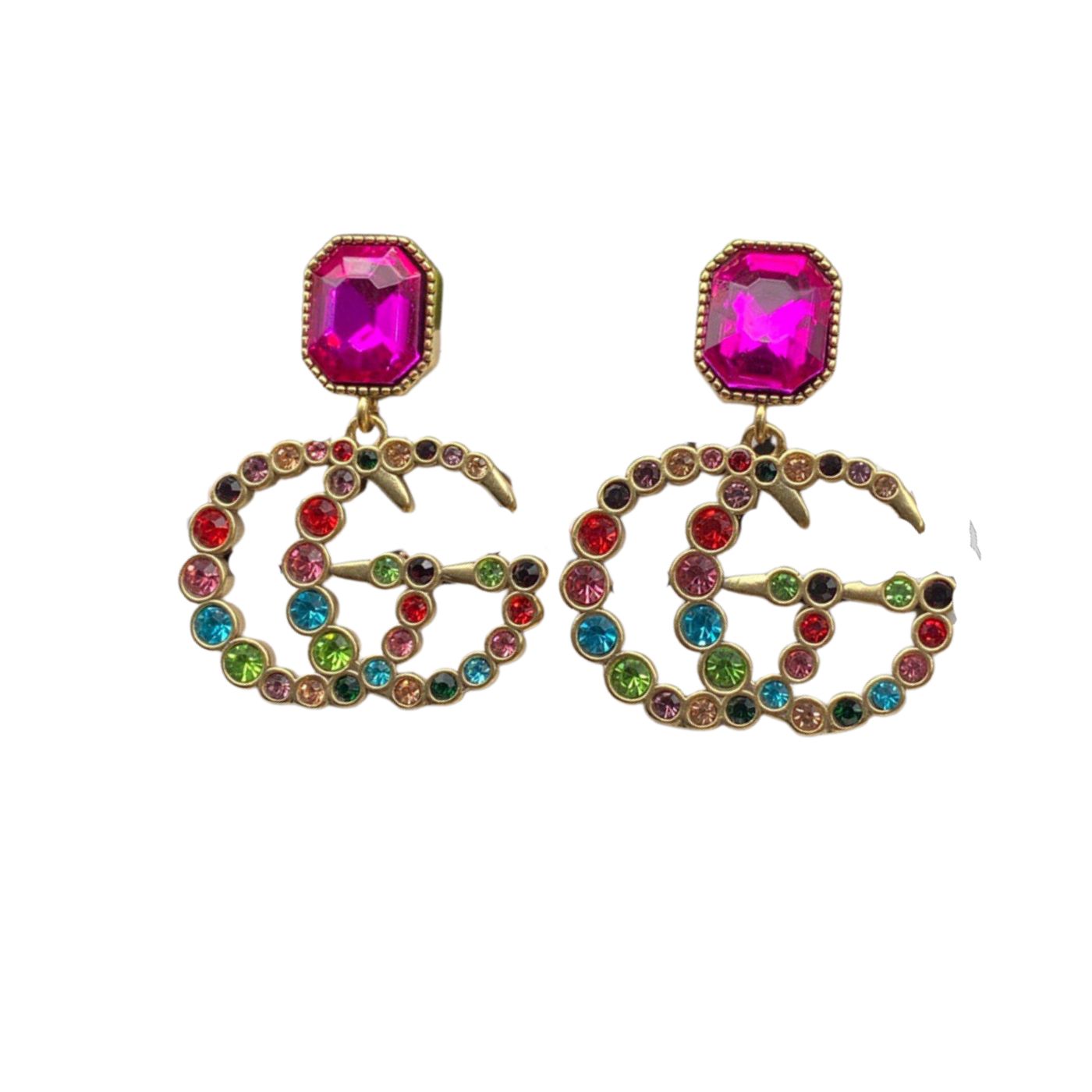 Gvc*1 D1am0nd GG Earrings Pink For Women