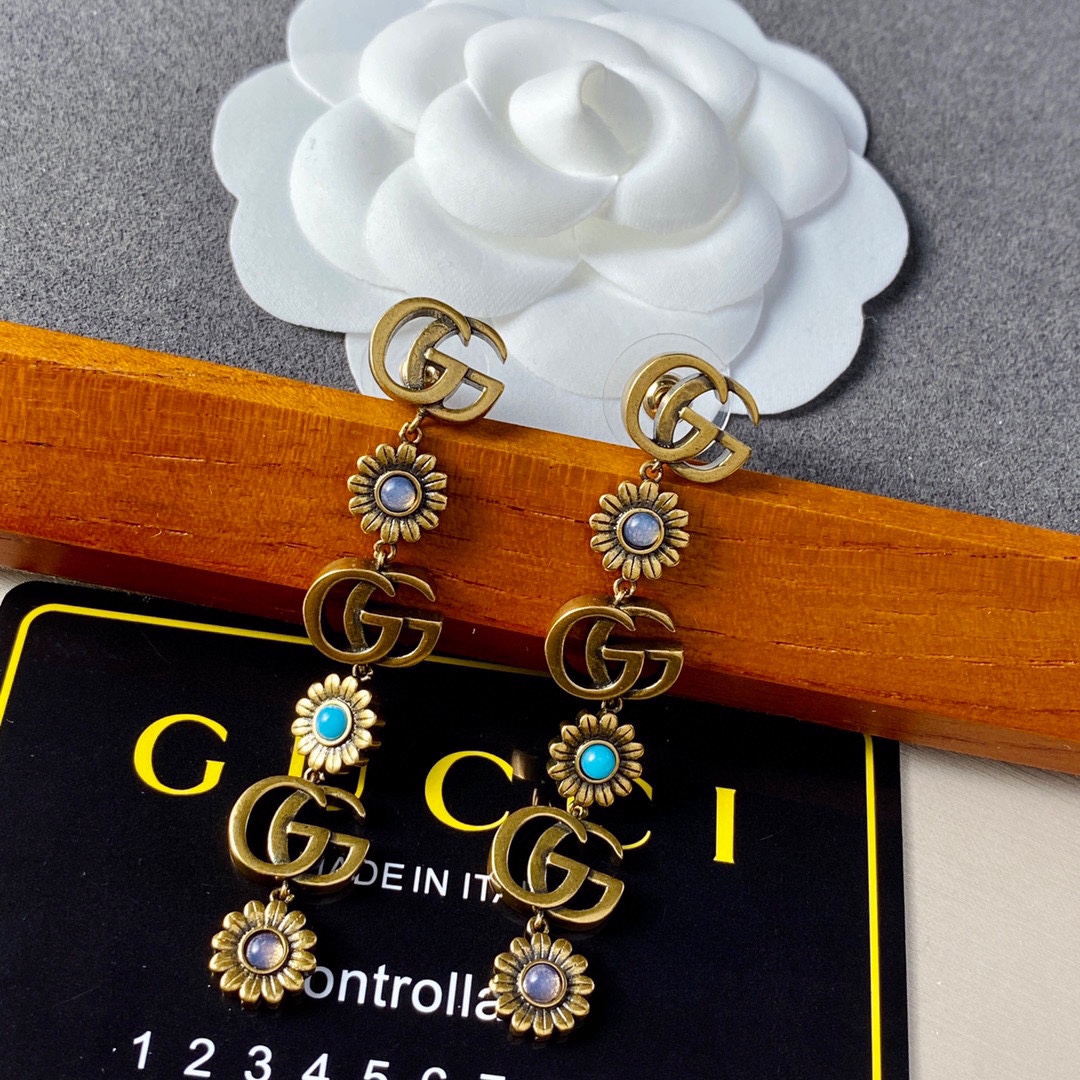 Gvc*1 Double G Earrings Gold For Women