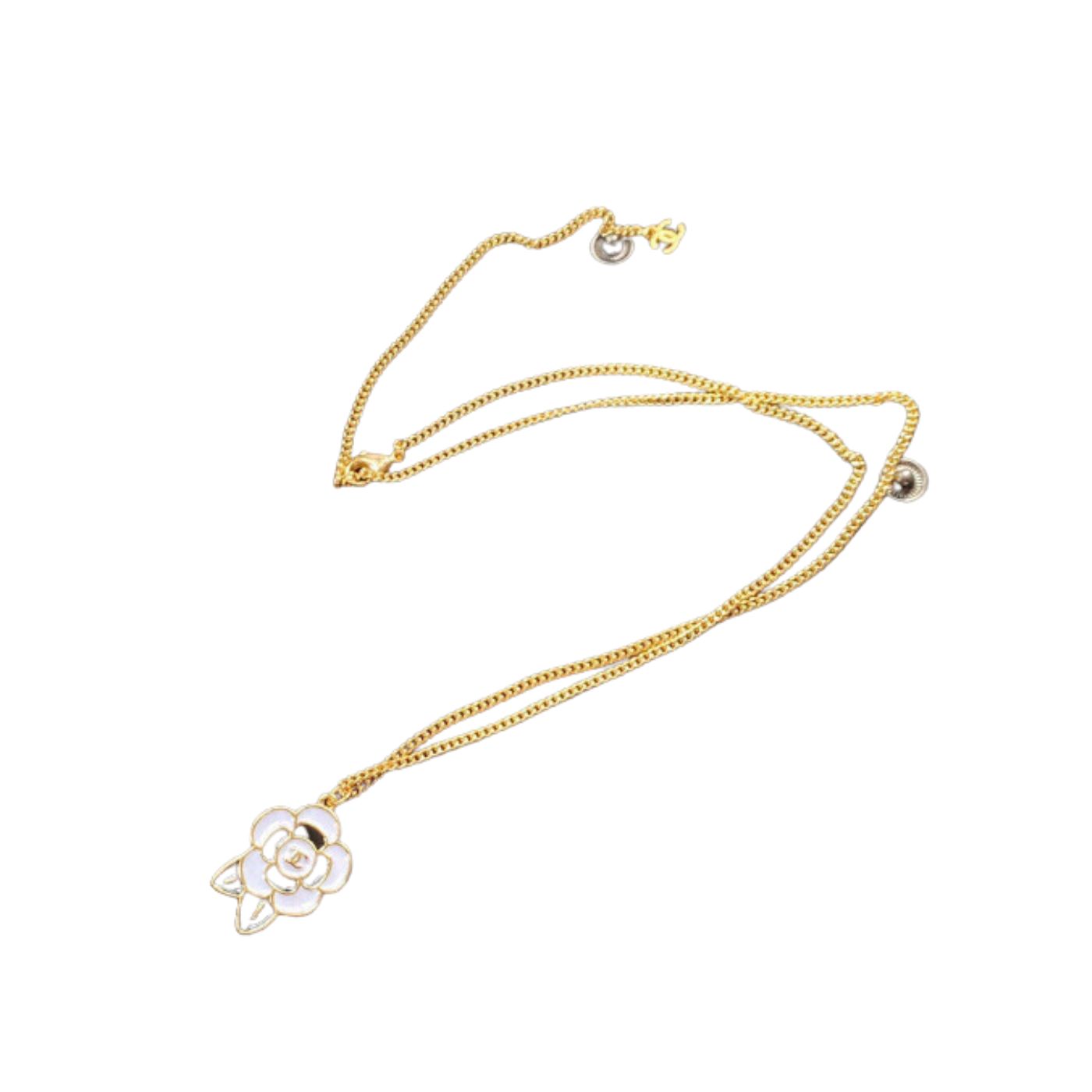 Ch**el Flower Necklace White For Women