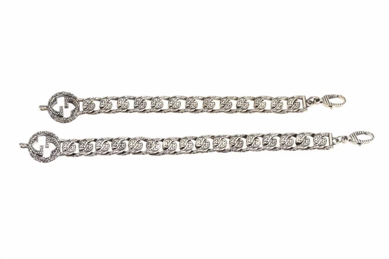 Gvc*1 Interlocking G Chain Bracelet Silver Tone For Men 454285 J8400 0811