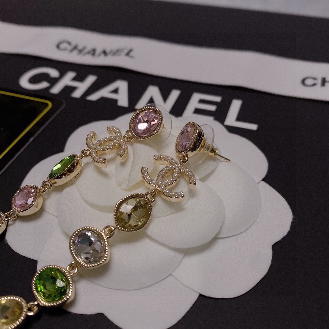 Ch**el Long Earrings Multicolor For Women