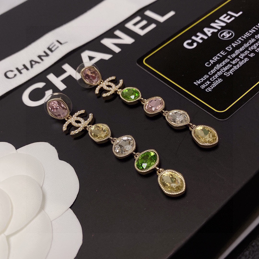 Ch**el Long Earrings Multicolor For Women