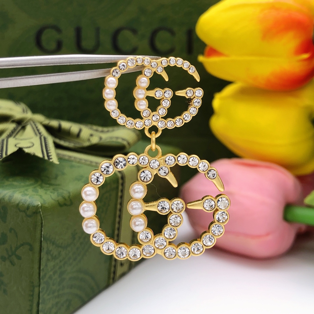 Gvc*1 Pearl Stud Earrings Gold For Women