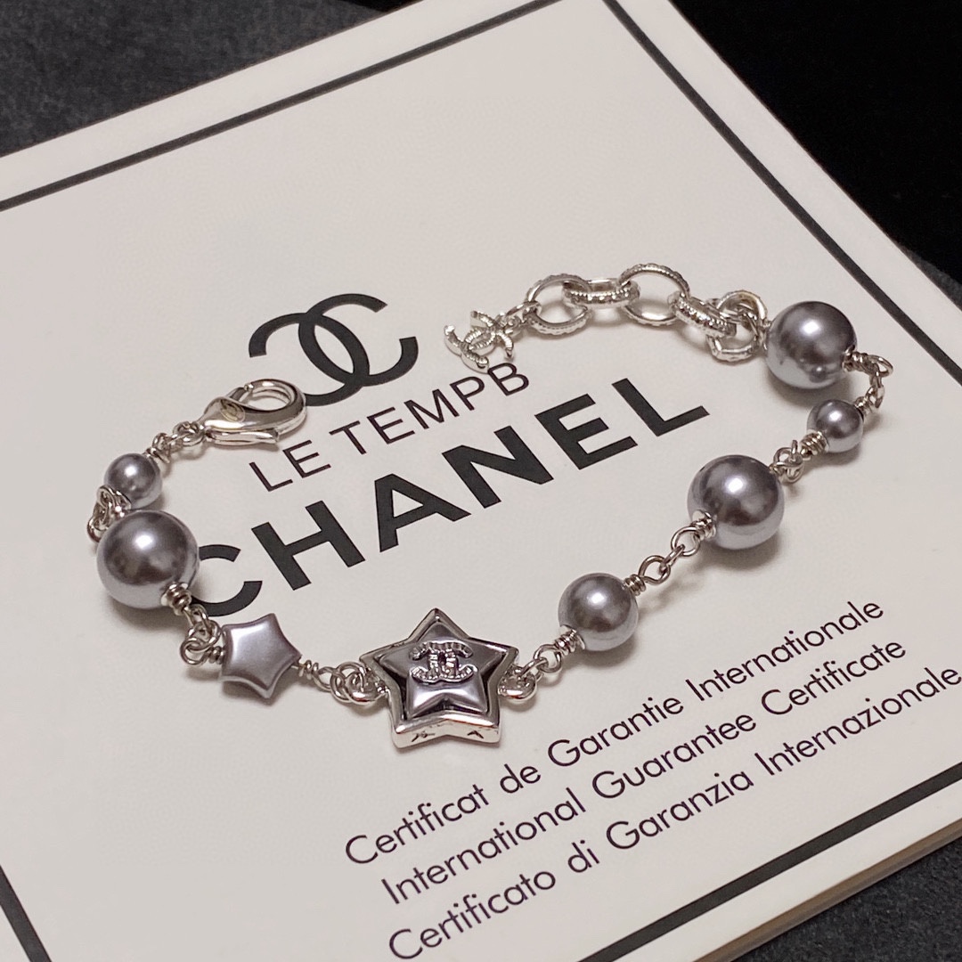 Ch**el Pentagram Bracelet Silver For Women