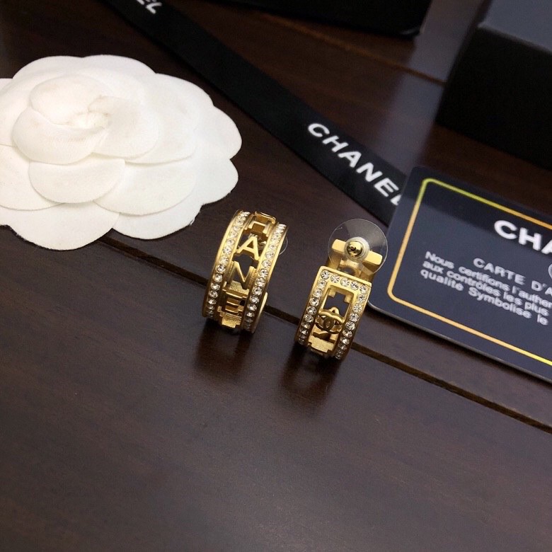 Ch**el Round Earrings Gold For Women