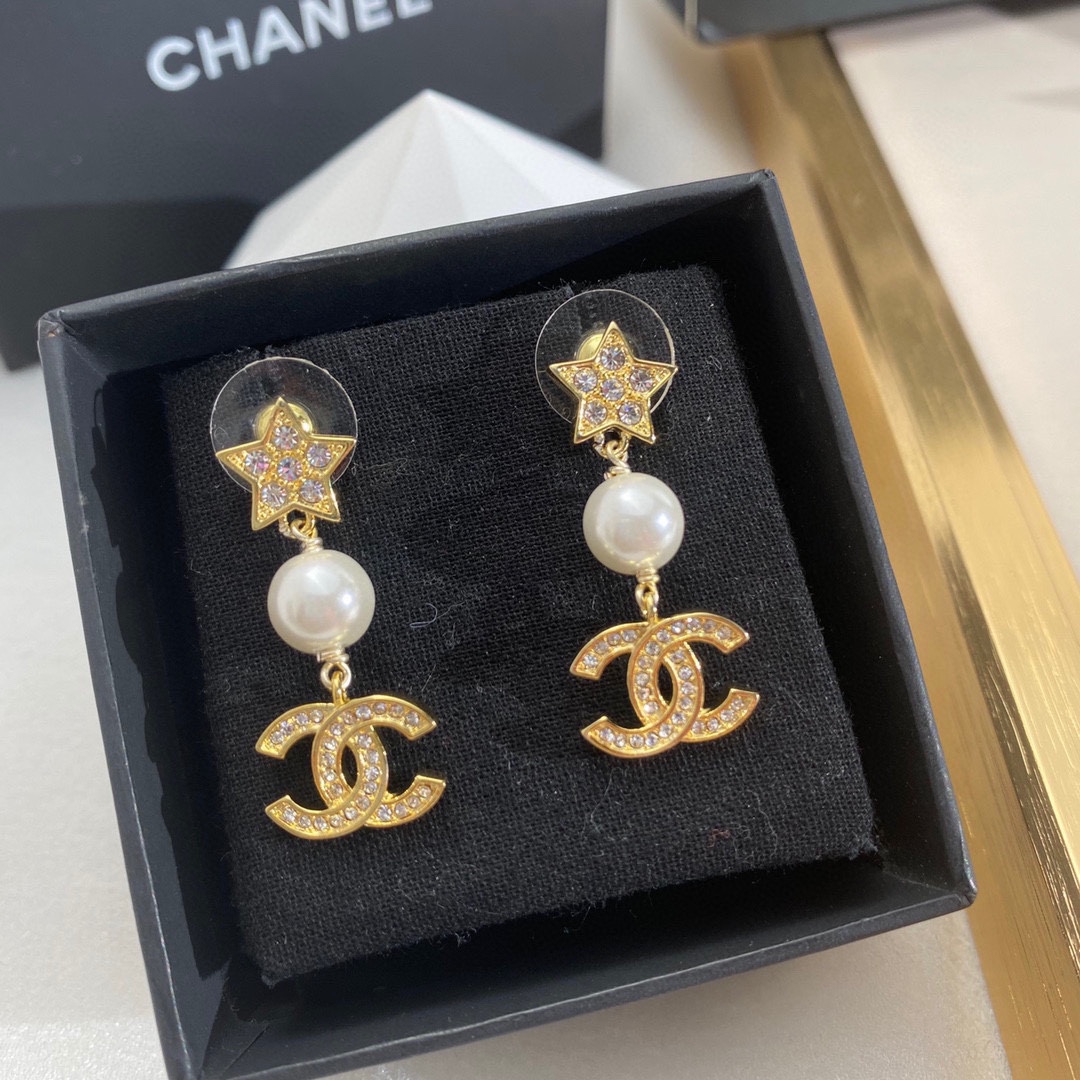 Ch**el Star Earrings Gold For Women