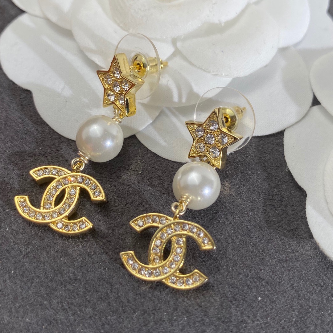 Ch**el Star Earrings Gold For Women
