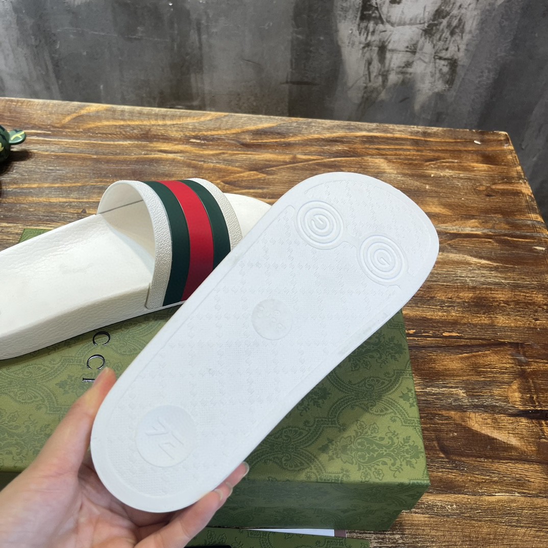 Gvc*1 Web Rubber Slide Sandal White For Men 429469 GIB10 9079
