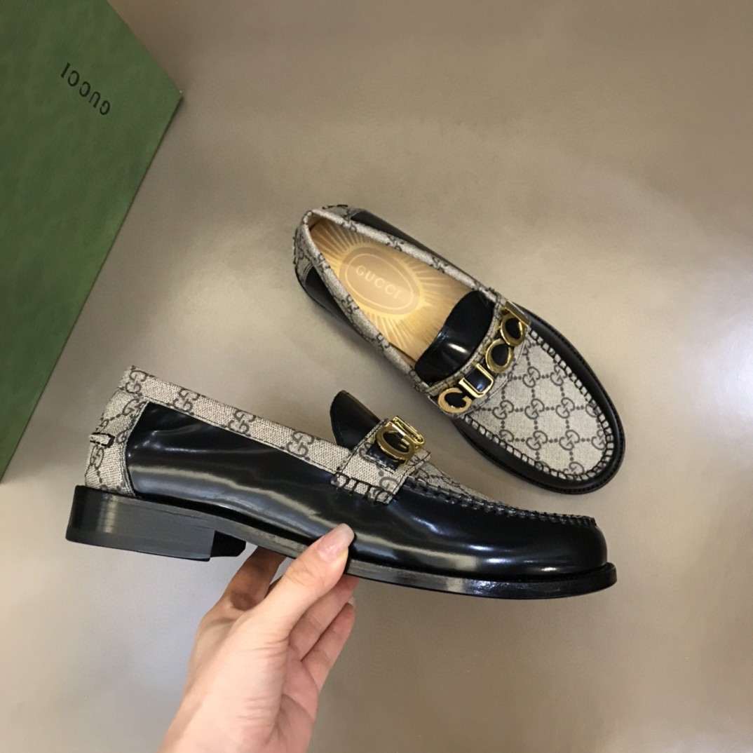 Gvc*1 Loafer With Logo Gvc*1 Black/Beige For Men