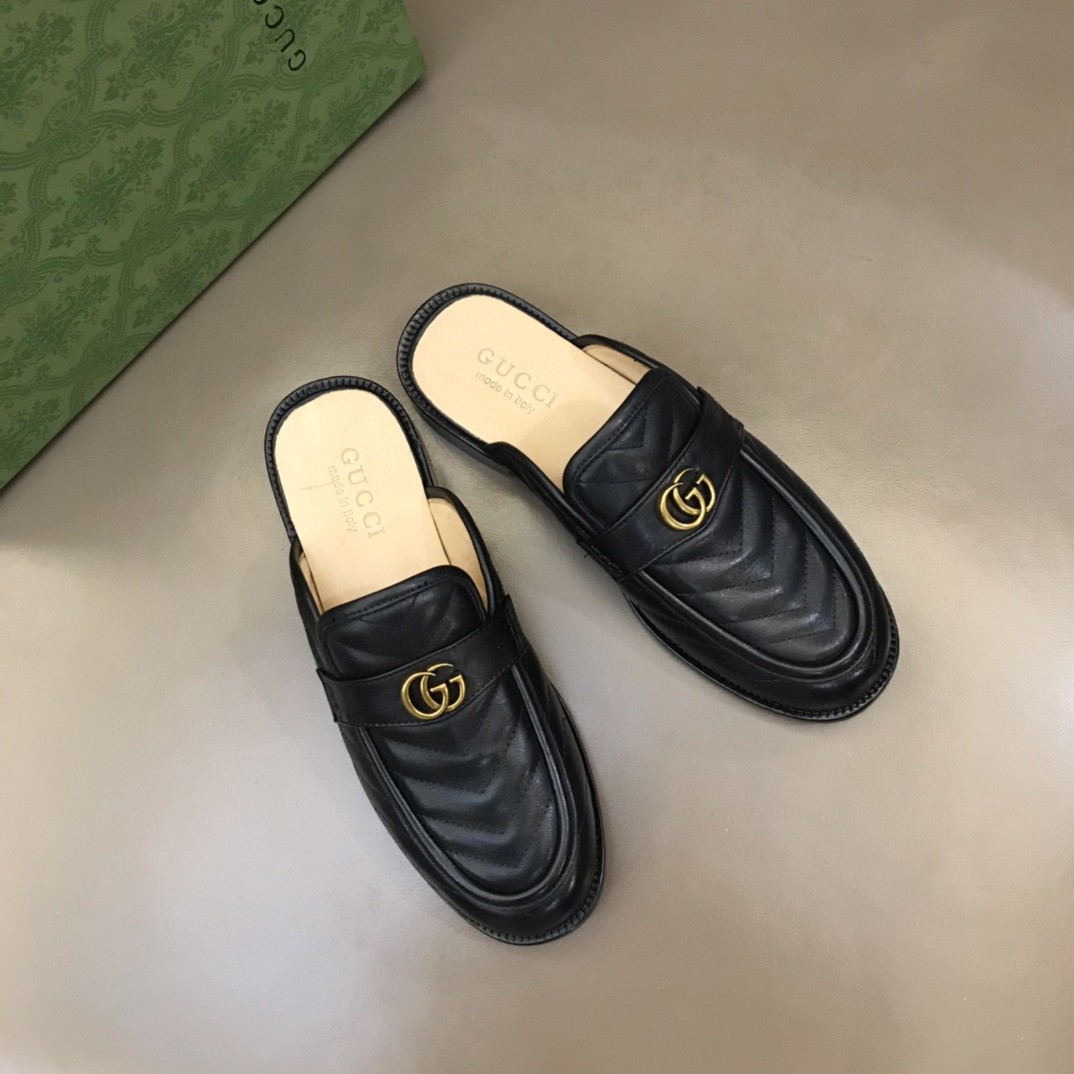 Gvc*1 Slipper With Interlocking G Black For Men